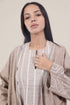 Embroidered coat in linen-cotton blend